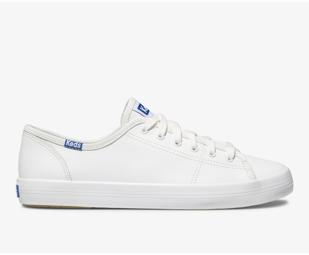 Tenis Keds Mujer Blancos - Kickstart Cuero - 8571-CWUSM